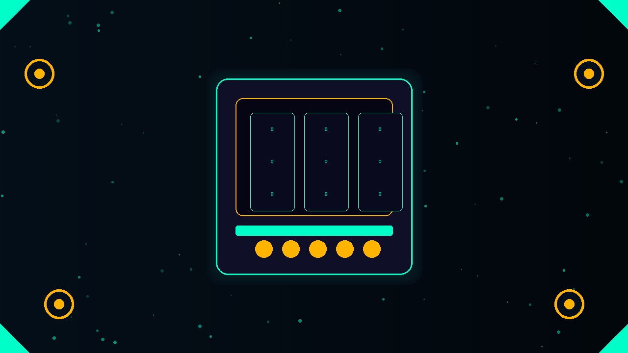 بانر رئيسي لعالم السلوتس - ماكينة سلوتس ذهبية مضاءة في الخلفية المظلمة الفاخرة